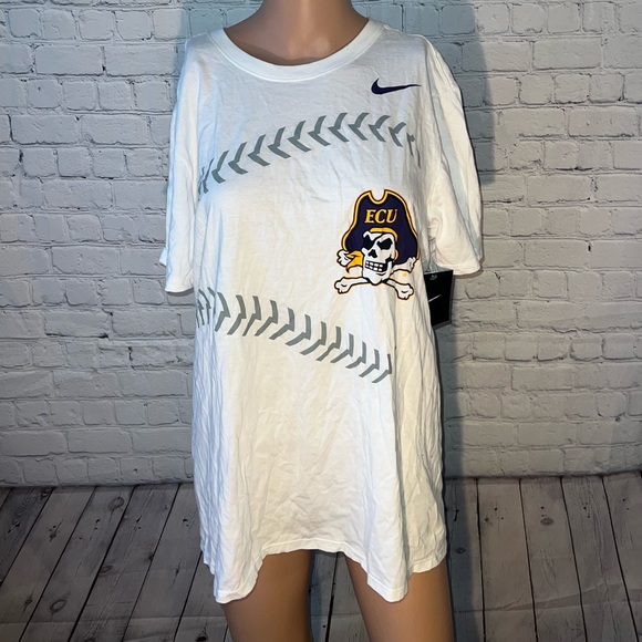 Nike Other - BRAND NWT The Nike Tee White & Purple East Carolina University Pirate Shirt sz M
